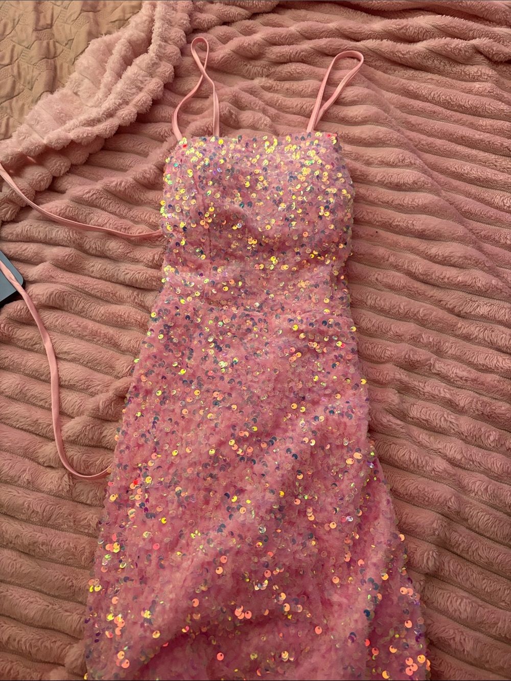 B Darlin Pink Sequin Mini Dress
